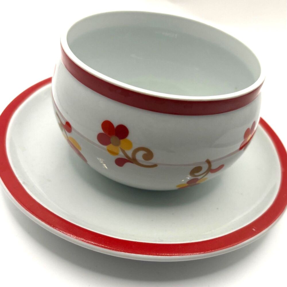 Vintage 80's Hearthstone Gravy Bowl Paprika Pattern Block Vista Alegre Portugal